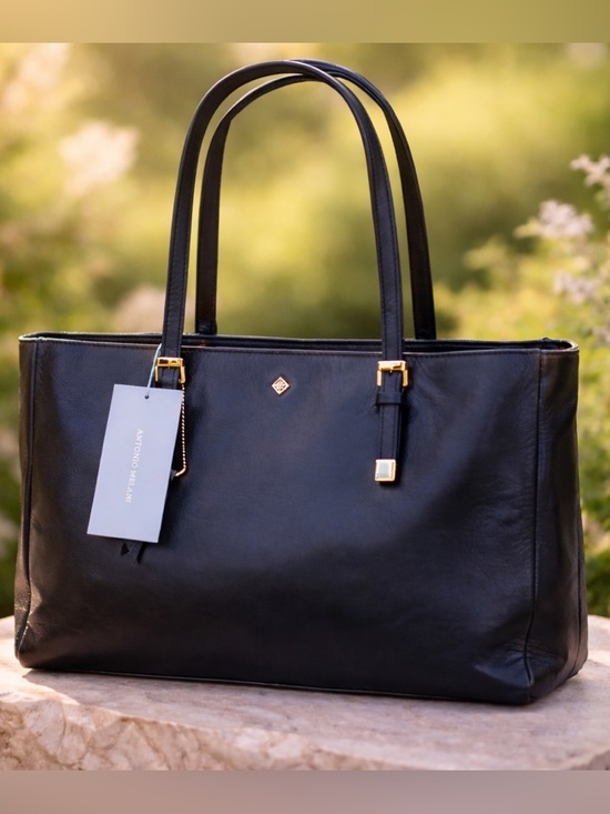 ANTONIO MELANI Handbags - Genuine Leather Black Tote Bag by Antonio Melani